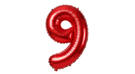 Shiny Red Number 9 Balloon Perfect for Birthdays Anniversaries and Celebrations
