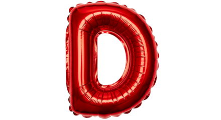 Bright Red D Letter Balloon Festive Celebration Party Graduation Birthday Alphabet Typography Alphabetity Shiny Mylar Shape