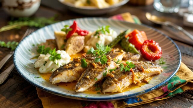 The national cuisine of Barbados.
Peek-a-boo and flying fish.