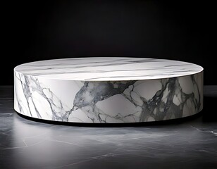 White marble plinth with a straightforward geometric design