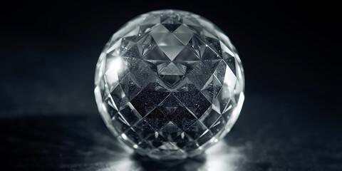 Futuristic crystal sphere creating moody and reflective ambiance