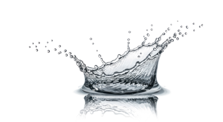 Blue water splash a spectacular water crown splash, frozen in time with droplets flying