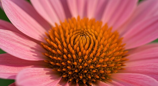 Close up of a pink echinacea flower with orange center macro photography - Powered by Adobe