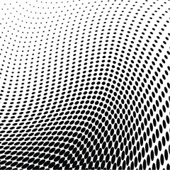 Wavy gradient halftone dots pattern texture background
