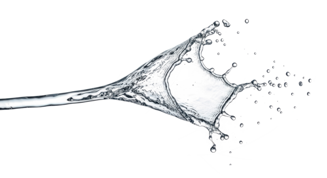 Blue water splash a dynamic splash of clear water frozen in motion