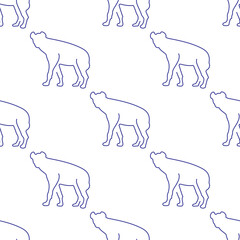 hyena seamless pattern isolated on transparent background.