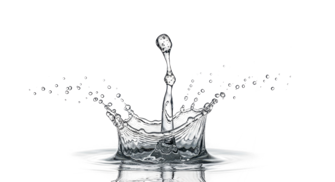 Blue water splash a dynamic splash of water forming a crown shape