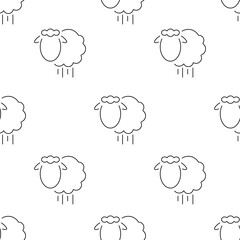Fototapeta premium lamb seamless pattern isolated on transparent background.
