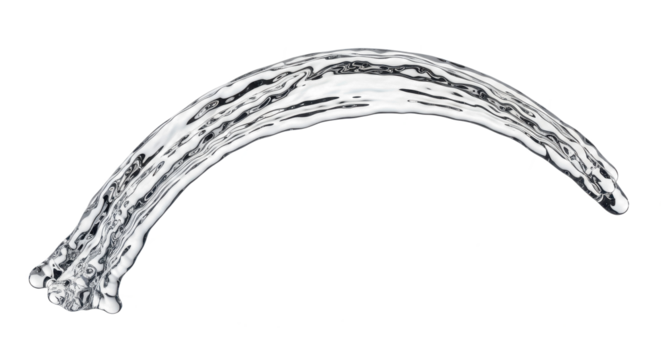 Blue water splash a graceful arc of splashing water frozen in motion