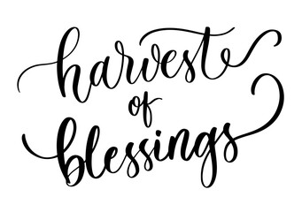 Naklejka premium Elegant calligraphy phrase harvest of blessings in inspirational spiritual lifestyle style for decor and design