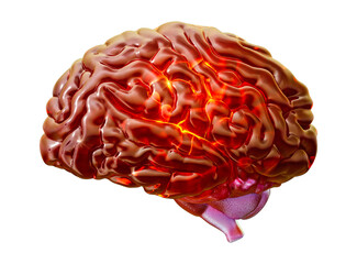 Human brain PNG. Brain neural network, cerebral cortex, cerebellum, brain stem. Neurological functions, neuroscience, cognition, psychology, mental health, intelligence. Neurology science, AI learning
