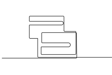 Credit card continuous one line drawing and minimalist style isolate outline vector white background
