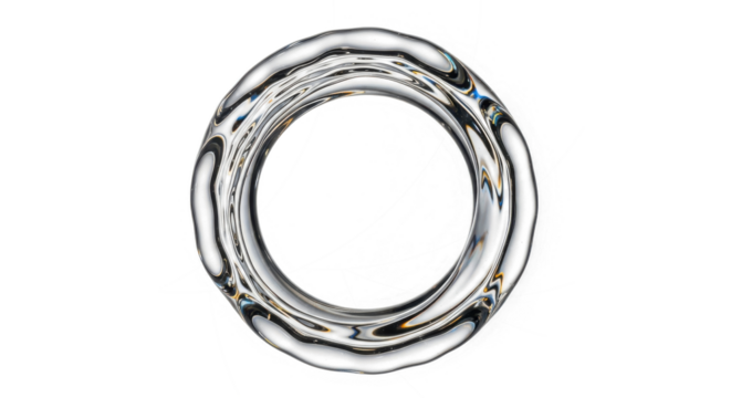 Blue water splash a clear water ring with ripples and reflections