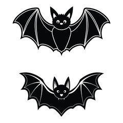 Flying Bat Silhouette Black Vector