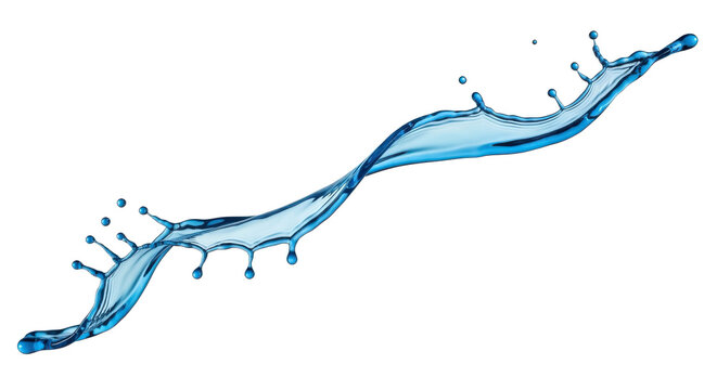 Blue water splash a twisting, flowing splash of blue liquid