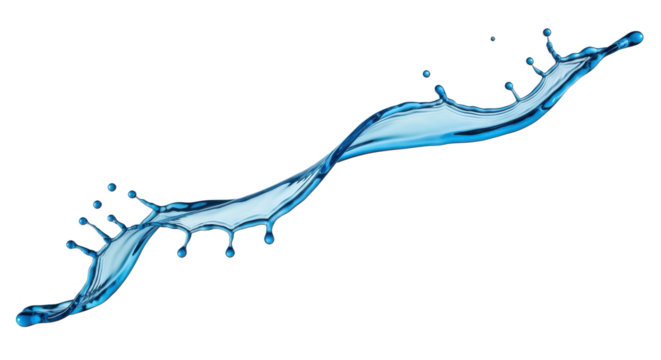 Blue water splash a twisting, flowing splash of blue liquid