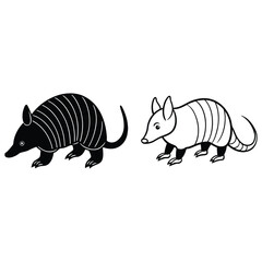 Armadillo Silhouette Black Vector Design