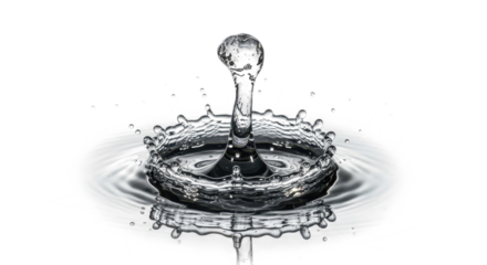 Blue water splash an artistic water splash creating a unique crown formation with a central column and radiating ripples