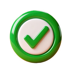 Green Check Mark Icon with Glossy Finish
