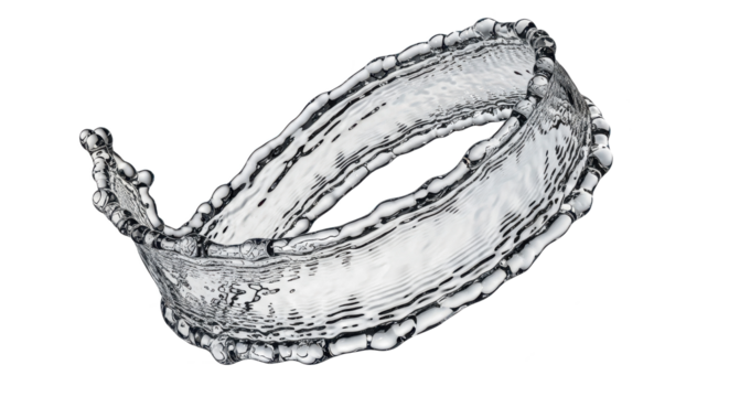 Blue water splash abstract water splash forming a dynamic ring shape