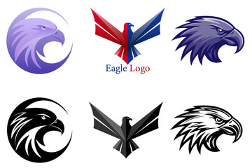 eagle logo creative and original for your business or company logotype cartoon stock color and black and white vector illustration isolated on white background