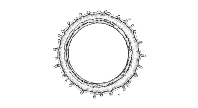 Blue water splash a circular water splash creating a ring shape with droplets