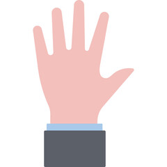 Obraz premium Human Right Hand Raised With Fingers Spread Open Showing Five Digits Palm Facing Forward Isolated On White Background Business Concept