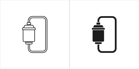Water filter icon in outline and solid style