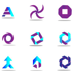 Abstract Geometric Software Logo Icon Set