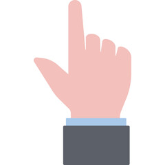 Illustration Of A Pointing Finger On A Transparent Background Representing Selection Or Direction In A Business Context With A Pink Hand And Gray Suit Sleeve