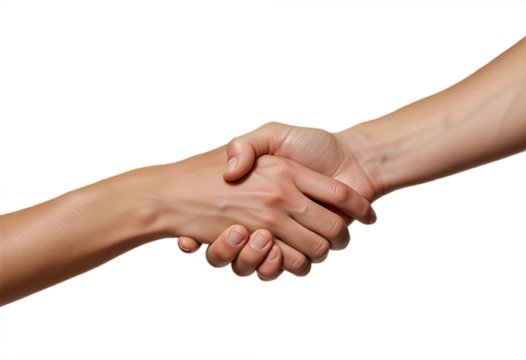 Two hands shaking in a close-up view