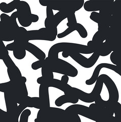 Spotty, dense texture with large, merging strokes.