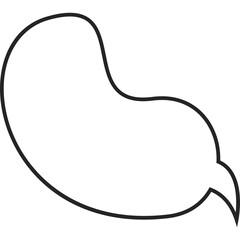 Black Outline Speech Bubble Shape Transparent Background Minimalist Graphic Element
