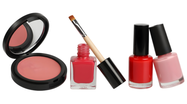 Flawless beauty essentials blush and nail polish collection for a fresh, modern look for sophisticated women, enhancing natural radiance
