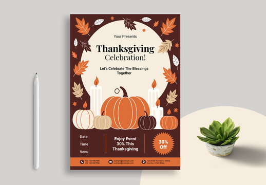 Thanksgiving Celebration Flyer Template Layout