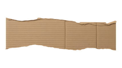 Torn cardboard strip isolated on transparent background