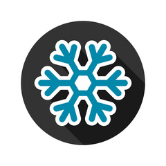 Obraz premium Snowflake with long shadow icon isolated on transparent background