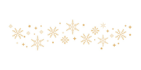 Gold snowflakes and stars banner 