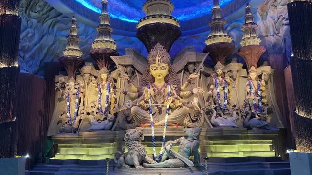 Grand Durga Maa idol in Kolkata on the year 2025
