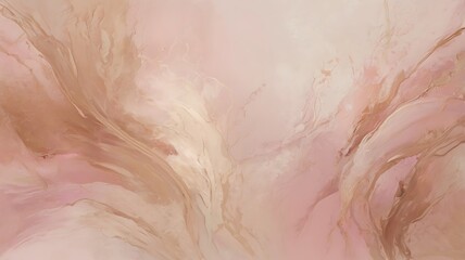 Obraz premium Soft abstract swirls of pink and beige paint