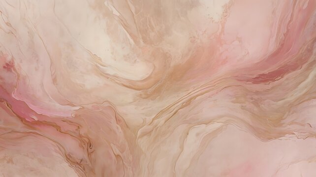 Soft pastel swirls of pink and cream abstract art - Powered by Adobe