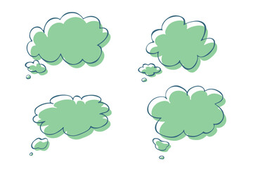 Set of hand drawn speech bubble Blank empty message box Textbox frame for banners, price tags, stickers, design