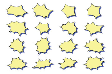 Set of hand drawn speech bubble Blank empty message box Textbox frame for banners, price tags, stickers, design