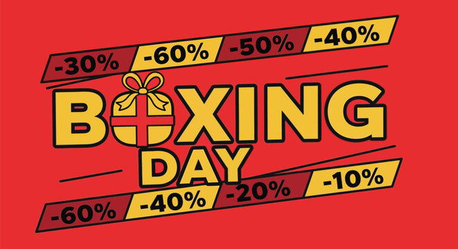 Boxing Day sale event with discounts up to 60 percent off now