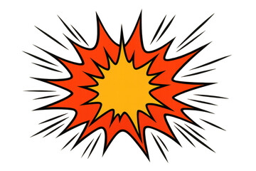 Comic book explosion burst with dynamic pop art energy. Impact graphic for boom and bang effects on transparent background