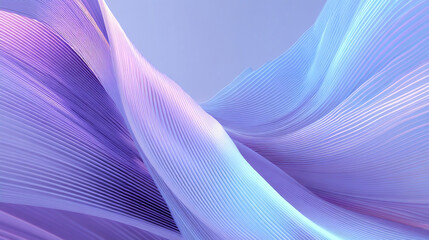 Colorful waves of fabric flow gracefully, creating a serene and calming atmosphere in a digital abstract landscape