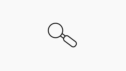 Simple Line Art Icon of a Magnifying Glass on a White Background search find
