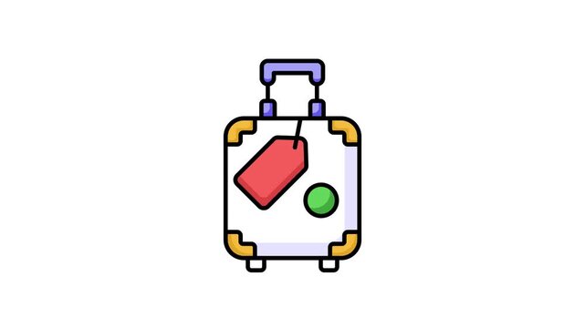 Carefully crafted icon animation design of luggage bag in trendy style, travel baggage animated vector customizable design