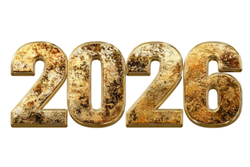 2026 year number in classic Roman numerals isolated on transparent White background png