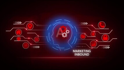 Digital Marketing Inbound Concept With Global social network connection concept showing digital data communication across the earth background - Powered by Adobe